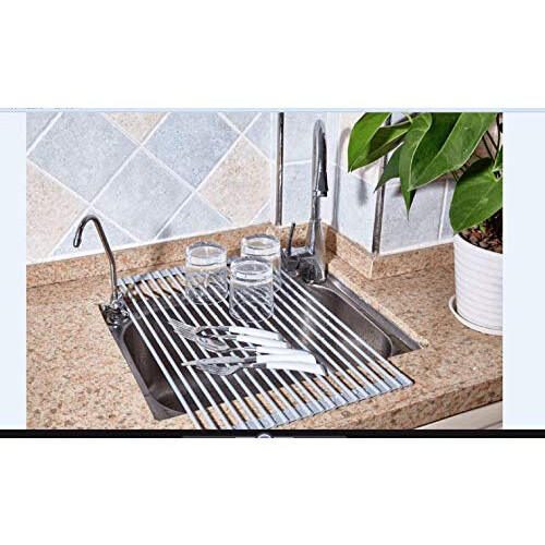 True & Tidy  Multi-Purpose Over The Sink Roll-Up Drying Rack  DR-881  Red 1