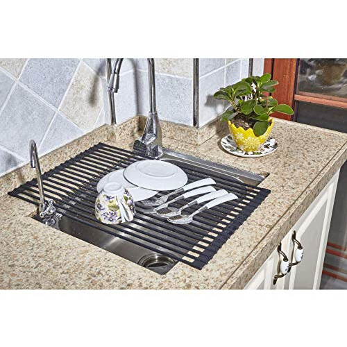 True & Tidy  Multi-Purpose Over The Sink Roll-Up Drying Rack  DR-881  Black 1