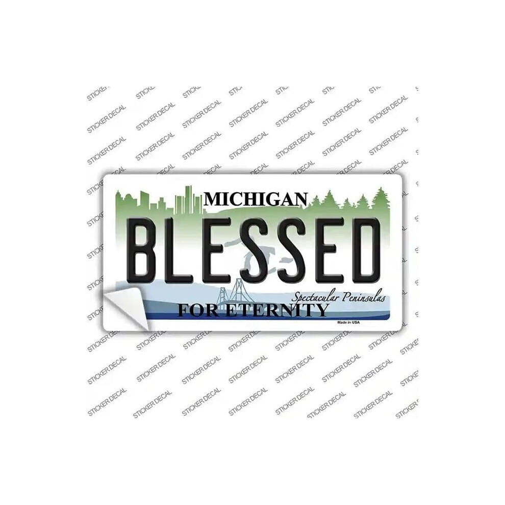 Smart Blonde Lp-2807S-Xl Blessed Michigan State Novelty Sticker Decal - Extra Large 792636496691