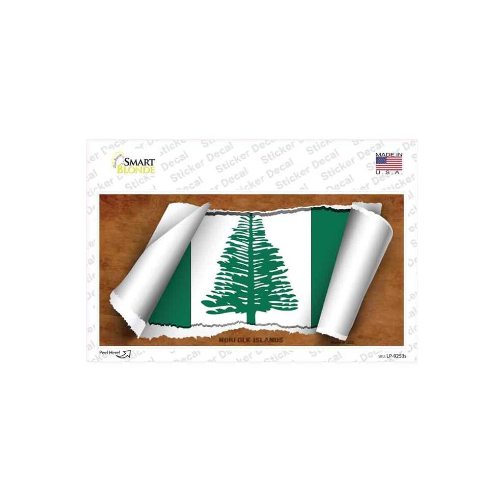 Smart Blonde Lp-9253S-M Norfolk Islands Flag Scroll Novelty Sticker Decal - Medium 792636505850