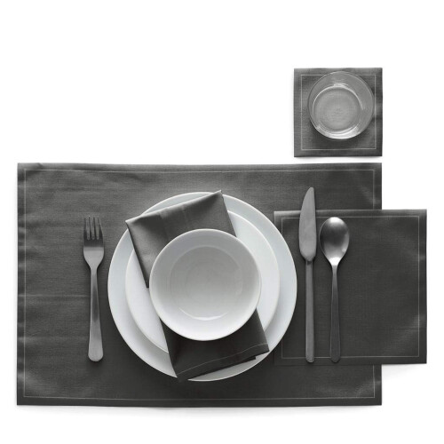 Bomuldsfrokostserviet - 25 servietter pr. rulle - Antracit 1