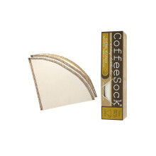 Coffeeesock Genanvendelige kaffefiltre - Hario V60 01 Small (2 filtre) - Organiske naturlige bomulds kaffefiltre lavet i USA - Ultra -holdbare 1