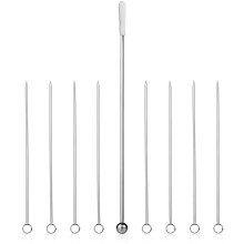 Zenlogy 5 tommer rustfrit stl picks (st med 8) og Swizzle Stick - ideelle oliven spyd - vil ikke drukne i dine Martinis cocktails og Bloody Mar