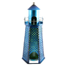 Blue Metal Lighthouse 750ml Bottle Holder