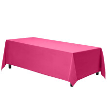 Gee Di Moda Rechteckige Tischdecke     228,6 x 333,3 cm, fuchsiafarbene Tischdecke fur 1,80 m grosse Tische mit bodenlangem Uberwurf     strapazierfah