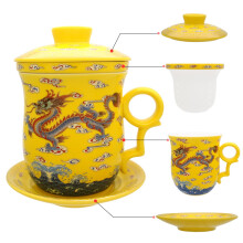 Tea Talent porseleinen theekop met zetgroepdeksel en schotelsets - Chinese Jingdezhen keramiek koffiemok theekopje losse theezetsysteem voor thuiskan