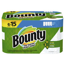 Bounty Select-A-Size papieren handdoeken 6 Double Plus rollen = 15 normale rollen