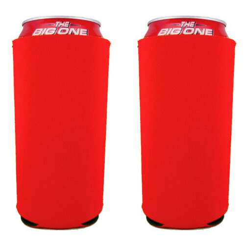 Tomt neopren 24 oz. Can Coolie (2-pack Bright Orange)