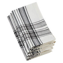 Gelegenheidsgalerij Zwart-wit 100% katoen Geruite stoffen servetten voor elke gelegenheid (set van 4) Vierkant 20 inch