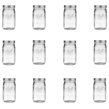 Ball Wide Mouth Klart glas konservburkar Quart 32 Oz Mason Burkar med lock 12 Pack