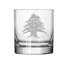MIP Brand 11 oz Rocks Whiskey Highball Glass Cedar Tree Lebanon Lebanese
