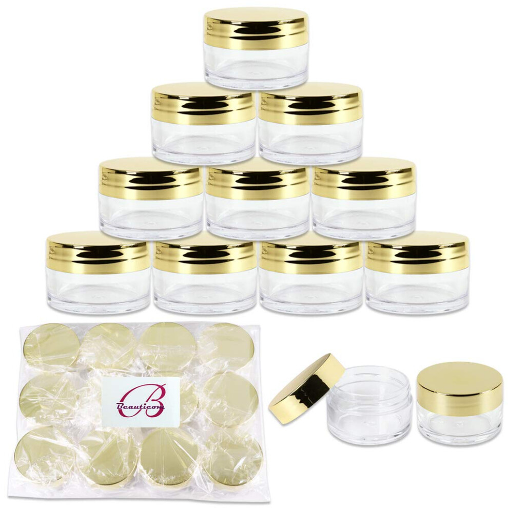 Beauticom 20G/20Ml Usa Acrylic Round Clear Jars With Lids For Lip Balms Creams Make Up Cosmetics Samples Ointments And Other Beauty Products (48