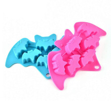 2 stuks Vleermuis Ijsblokjesbakjes Vleermuis Chocolade Snoep Siliconen Mallen voor Halloween Party Favor Vleermuisvormige Cake Muffin Bakpan Mini Zee
