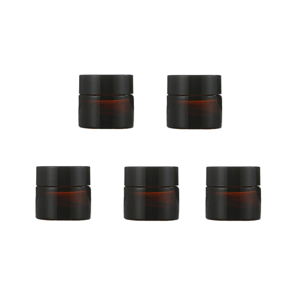 Leere, Nachfullbare Kosmetikbehalter Aus Bernsteinglas In Reisegr?Sse, 10 Ml (0,35 Oz), Runde Probenglaser, Flaschchen Mit Innenauskleidung Und Sc-image