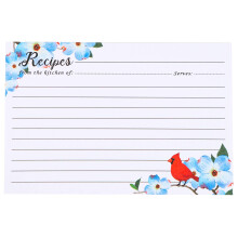 COFICE Rezeptkarten, 10,2 x 15,2 cm, geschnittener, dicker Karton, doppelseitige Rezeptkarten, 50er-Pack (Vogel)