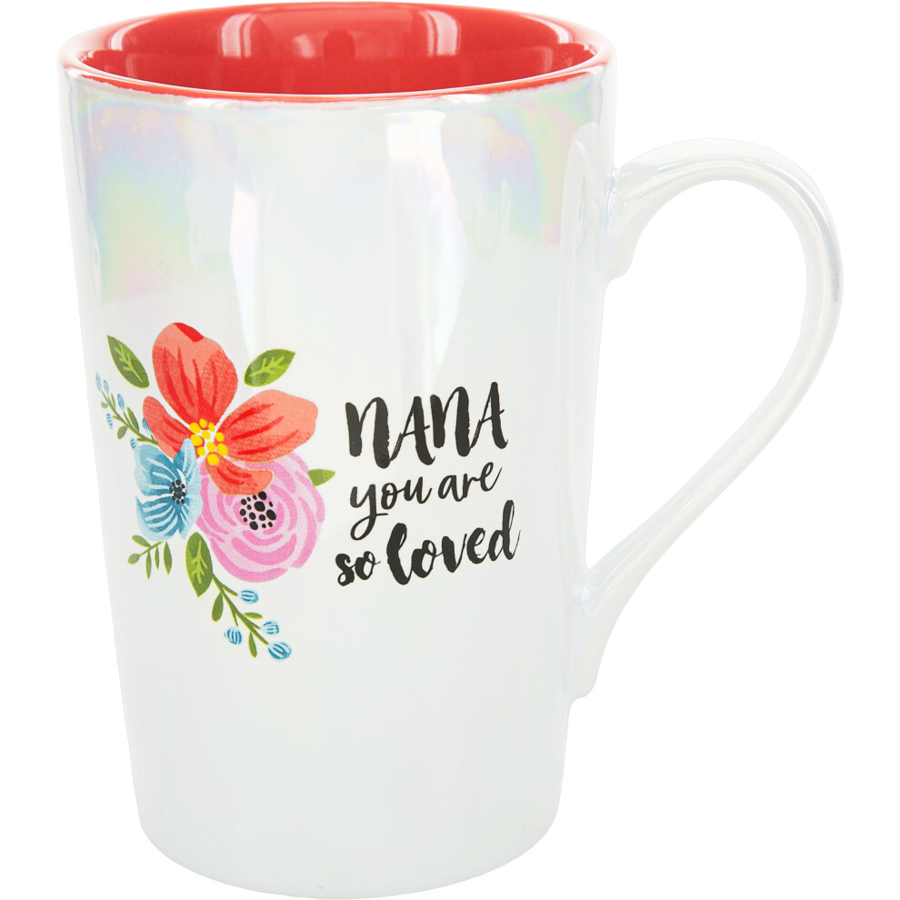 Pavilion Gift Company Nana You Are So Loved Tasse Caf Latte En Gr S Iris Floral 15 Oz Blanc-image