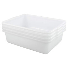 Yarebest 13 Liter Commercial Bus Tubs Geschirrsp lbecken 4er-Pack Wei