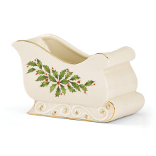 Lenox Holiday Sleigh Snoepdish, 1.40 LB, Rood & Groen