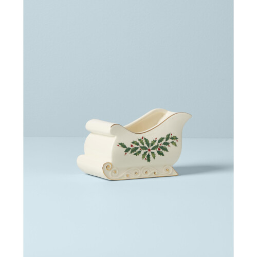 Lenox Holiday Sleigh Candy Dish 1,40 LB R?d & Gr?n 1