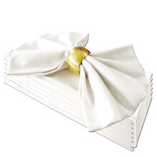 Getfitsoo Witte katoenen servetten, set van 6 voor dagelijks gebruik, herbruikbare 100% katoenen servetten, perfecte dinerservetten/cocktailservetten