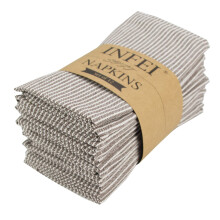 Infei Structure en lin a rayures en coton a rayures Napkins en tissu mixte - Ensemble de 12 (40 x 40 cm) - Pour les evenements et utilisation a d