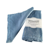 Hemstitched linnen servetten - 20 inch x 20 inch - Stonewashed puur linnen stoffen dinerservetten met verstekhoeken - 100% Frans vlas - Machinewasbaa