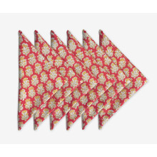 Craftbot Cotton Dinner Napkins 18x18 inches - Washable Cloth Napkins Set of 6 - Everyday Use or Dinner Party and Events - Red Lighweight Indian Block