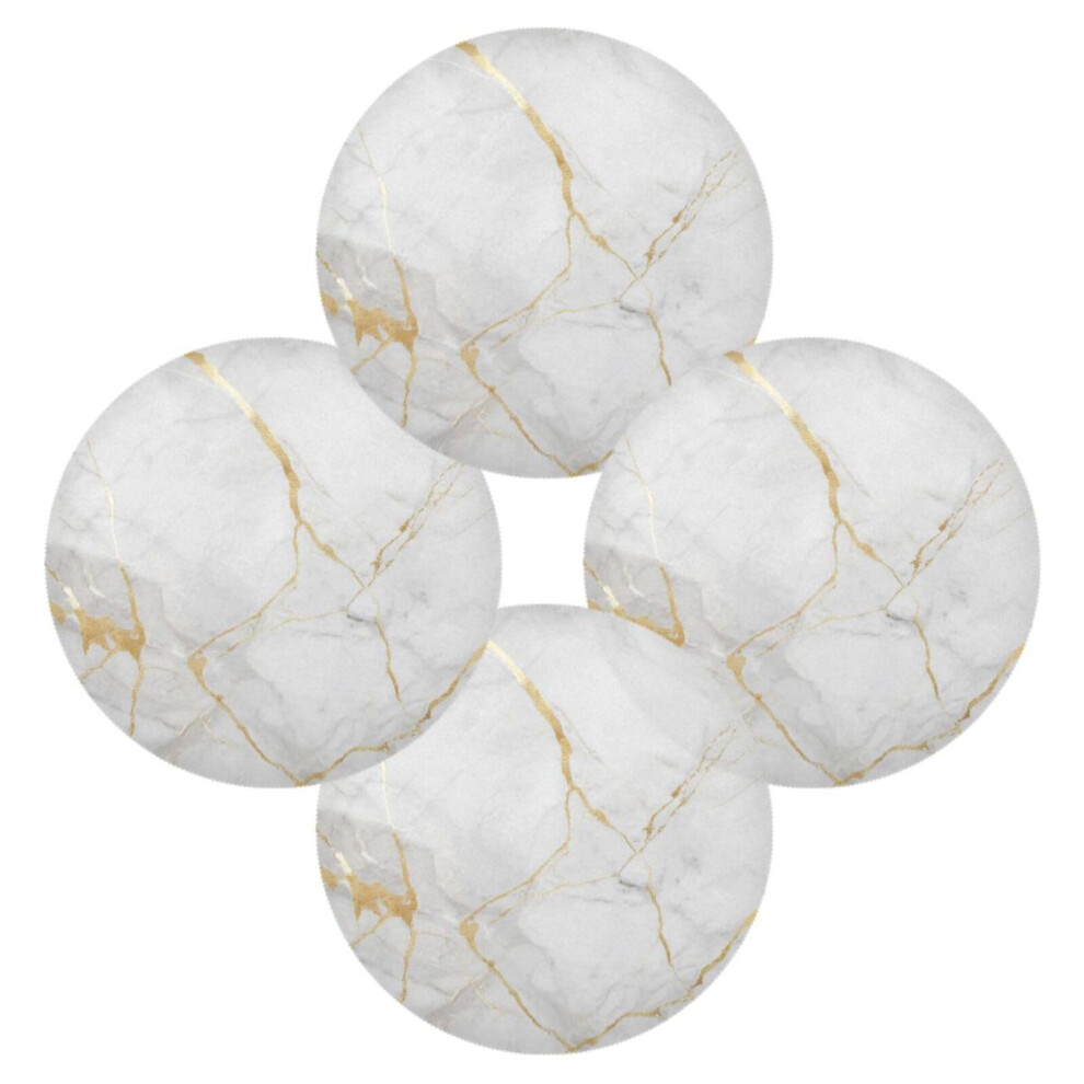 Sets de table ronds ATTX     texture de marbre dor    pour table     manger Sets de table ronds Sets de table pour table de cuisine Ensemble pour 4
