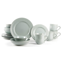 HomeVss  Pearl Dots Stoneware Dinnerware Set (20pc Set  Teal)