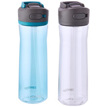 Botella de Agua Contigo Ashland 2.0 a Prueba de Fugas con Tapa, Popote Inclinado, Pack de 2, 24oz, Juniper/Sake