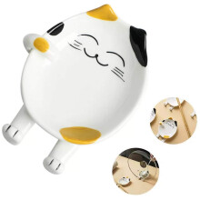 OURASHERO Multifunctional Ceramic Spoon Rest for Kitchen Cute Cat Shape Cooking Utensil Holder Pot Lid Rack Coffee Spoon Rest Ladle Rest Spatula Ute