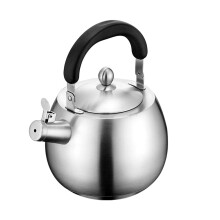 Heavy Duty Tea Kettle Stovetop Whistling Teakettle Teapot seamless bottom Stainless Steel 304 Brushed finish (4L)
