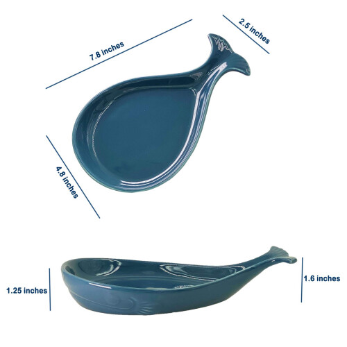 Ceramic Coastal Spoon Rest for Kitchen  Whale 1