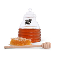 Ensemble pot de miel et dipper Arthur Court - Distributeur de miel en forme de ruche