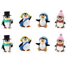 MAOMIA 8 stuks schattige pingu  nfiguren Mini-pingu  nfiguren Collectie Speelset Pingu  n Taarttopper Fee  ntuin Feestdecoratie