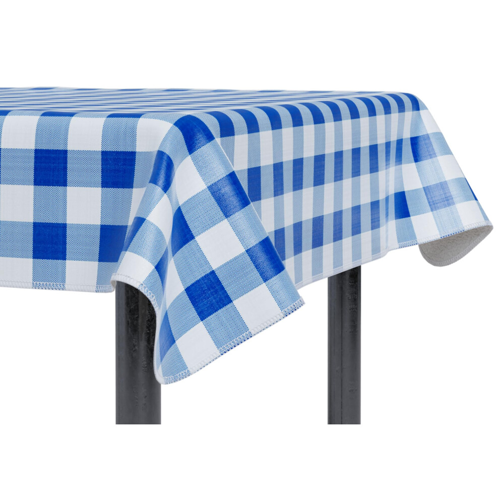 Tovaglia Sorfey - Vinile Con Retro In Flanella 52""""X72"""" Rettangolare Impermeabile Facile Da Pulire Motivo A Quadri Blu-image