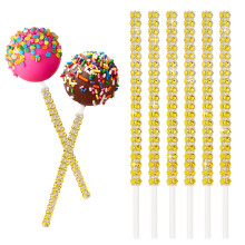 25 PCS Bling Cake Pop Paper Sticks Glitter Rhinestone Lollipop Treat Sucker Sticks Diamond Wrap Candy Holder for Chocolate Fruit Marshmallow Desser