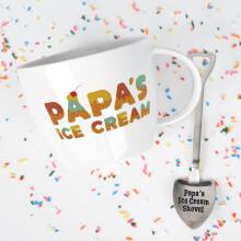 Josephine på koffein gaver til Papa - Papas Ice Cream Bowl og indgraveret ske Papas Ice Cream Shovel - Ideal Fathers Day Gift Christmas Gift elle