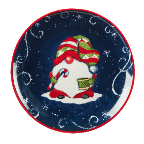Certifierade International Holiday Magic Gnomes 9"""" dessert-/salladstallrikar Multicolor Medium Set om 4 1