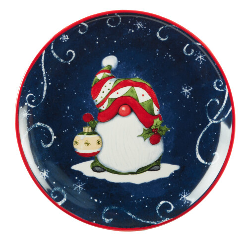 Certifierade International Holiday Magic Gnomes 9"""" dessert-/salladstallrikar Multicolor Medium Set om 4 2