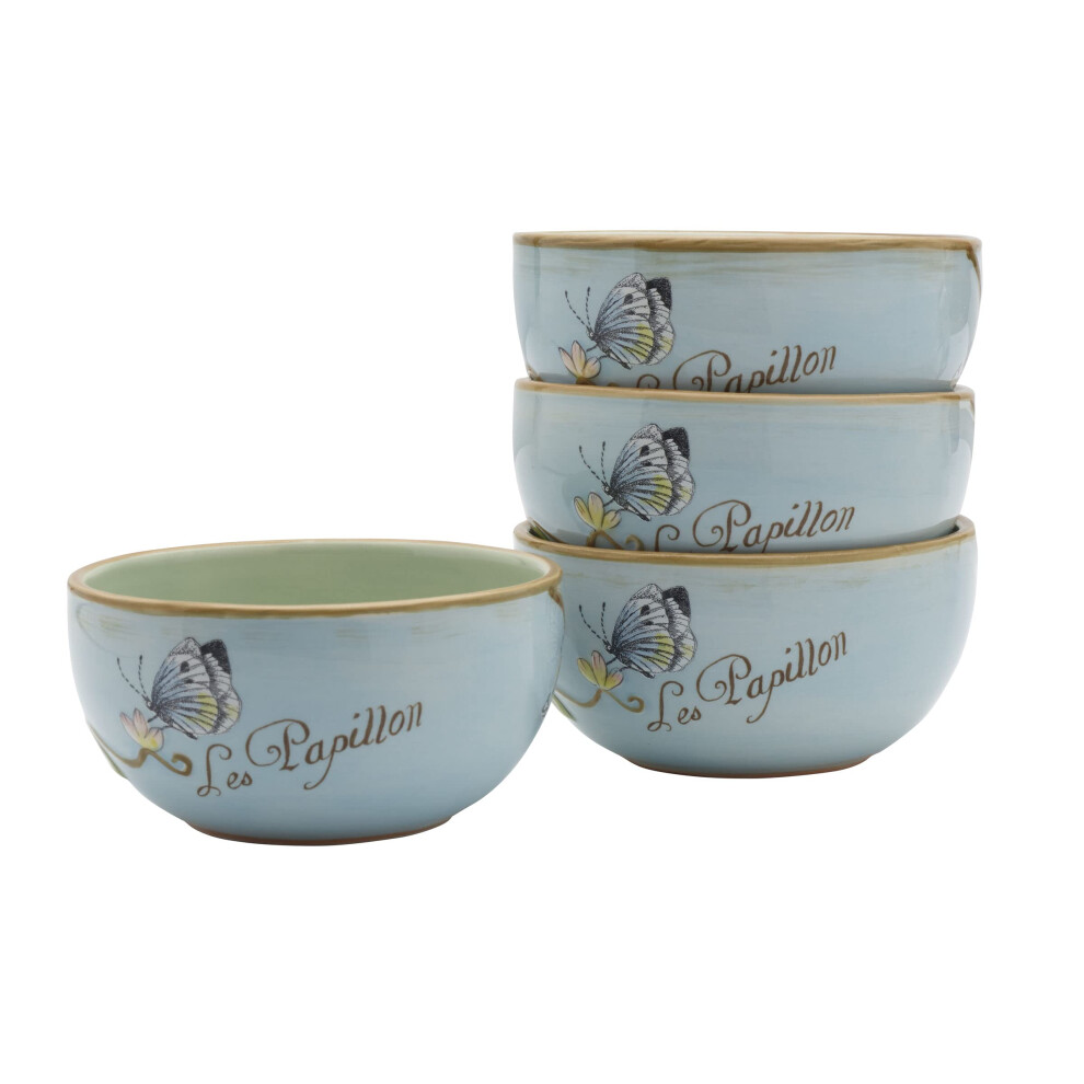 Fitz and Floyd Toulouse Small Fruit Bowls  Set of 4  5-Inch  Blue-image-OPC-PDP996F-NEW