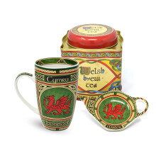 Royal Tara skotsk te gave Welsh Dragon tes?t - Cymru krus - Red Dragon teposeholder - Welsh Brew Tea