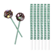 25 STUKS Bling Cake Pop Papier Sticks Glitter Strass Lollipop Treat Sucker Sticks Diamond Wrap Snoephouder voor Chocolade Fruit Marshmallow Dessert B