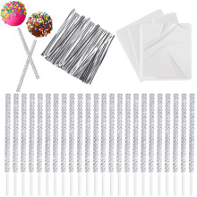 24-pack Bling Cake Pop Sticks en Wrapper Kit Strass Lollipop Maken Decorset met Twist Ties & Bags Diamanten Snoephouder voor Chocolade Fruit Dessert