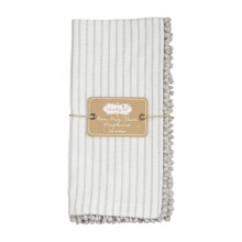 Mud Pie Grey Pom stof serviets?t Stripe 18"""" x 18""""