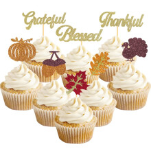 Csillog hlaadsi cupcake-felttek 24 db oszi tmj cupcake-felttek Pulyka juharlevelu stotk torta vlogatsok a hlaads napi parti dekorciho