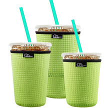 Manche d'isolation d'isolant a cafe glace reutilisable pour boissons froides et manches de tasse a cafe froid en neoprene COUVERTURE COVER 16-24o
