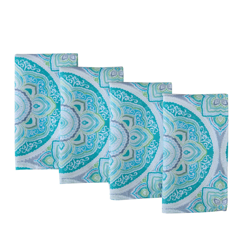 Serviettes CarréEs En Tissu Newbridge Santorini Mosaic Glass Lot De 4 Serviettes D'intéRieur Et D'extéRieur RéSistantes Aux Taches Et à L'eau Ser-image