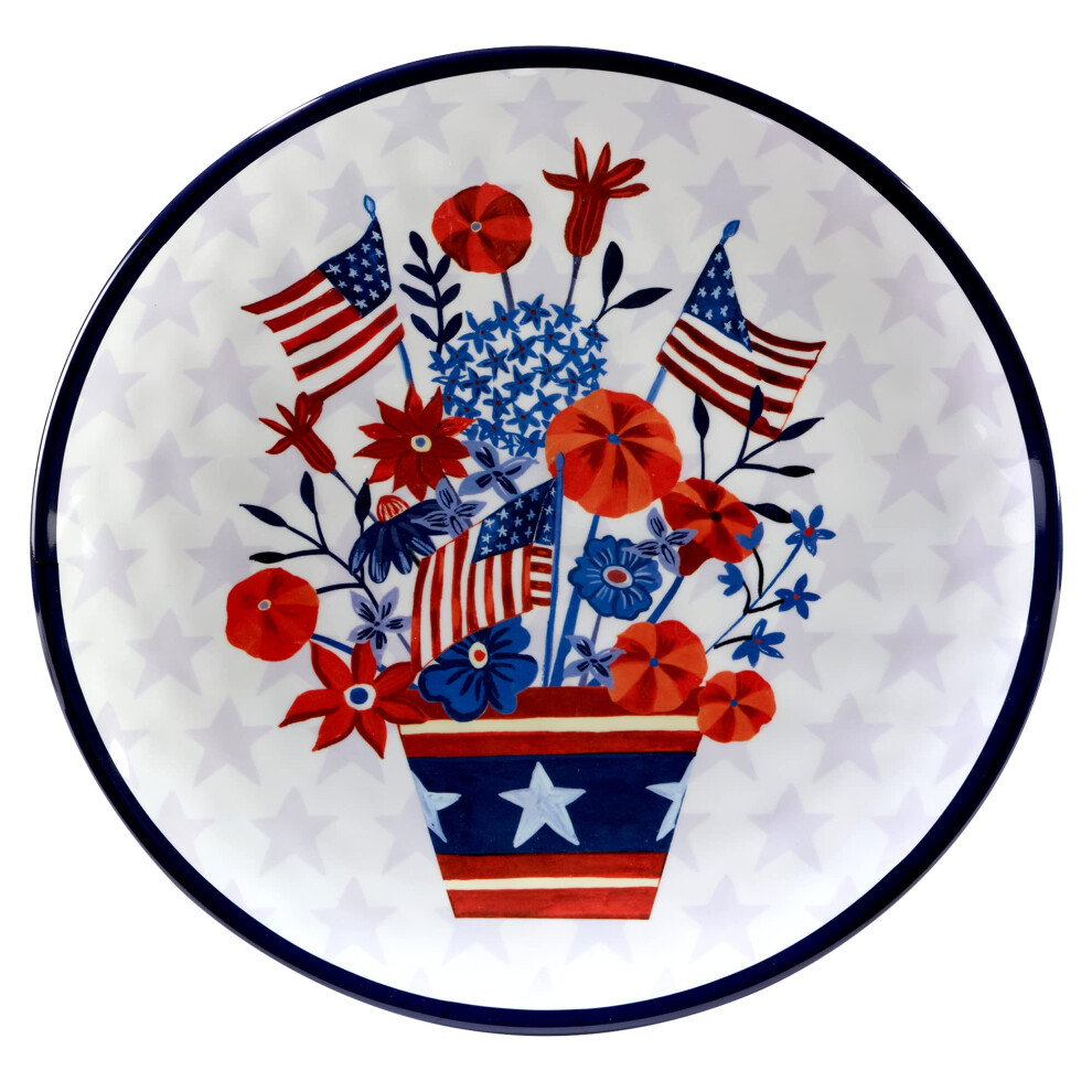 Certified International Stars & Stripes Melamine Round Platter 14-inch Diamter-image-OPC-PGC6D8G-NEW