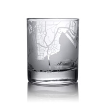 Bicchiere da whisky con mappa della citt    di Hong Kong, regalo unico, 10,5 oz